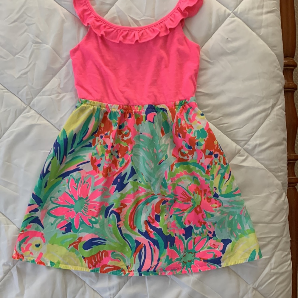 Lilly Pulitzer Pink Dress For Girls Size 6-7 Excellent